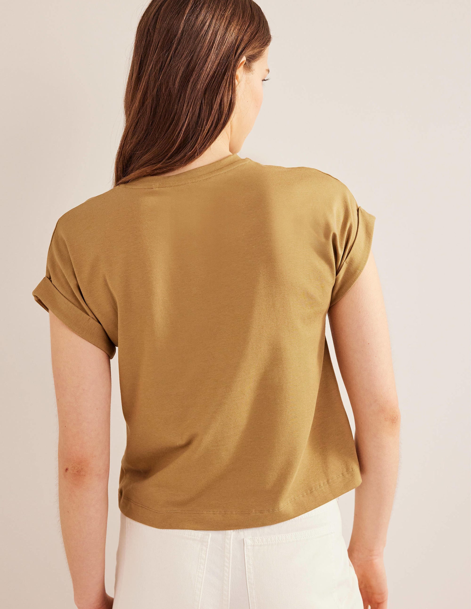  Turn Back Sleeve Crew T-Shirt-Camel、mySite、ashleygrahame