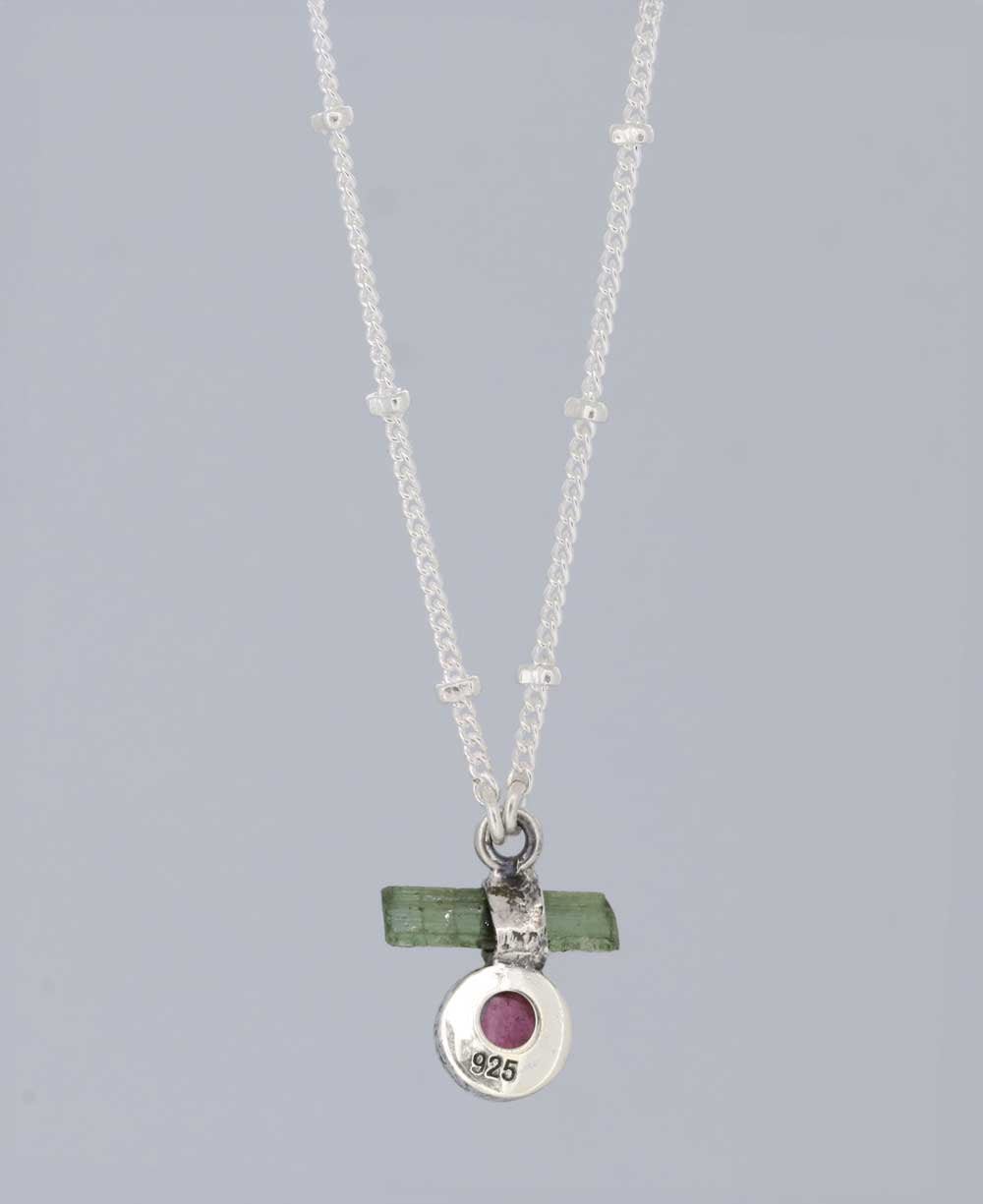 Dainty Zen Inspired Sterling Silver and Tourmaline Necklace、mySite、topwebapps