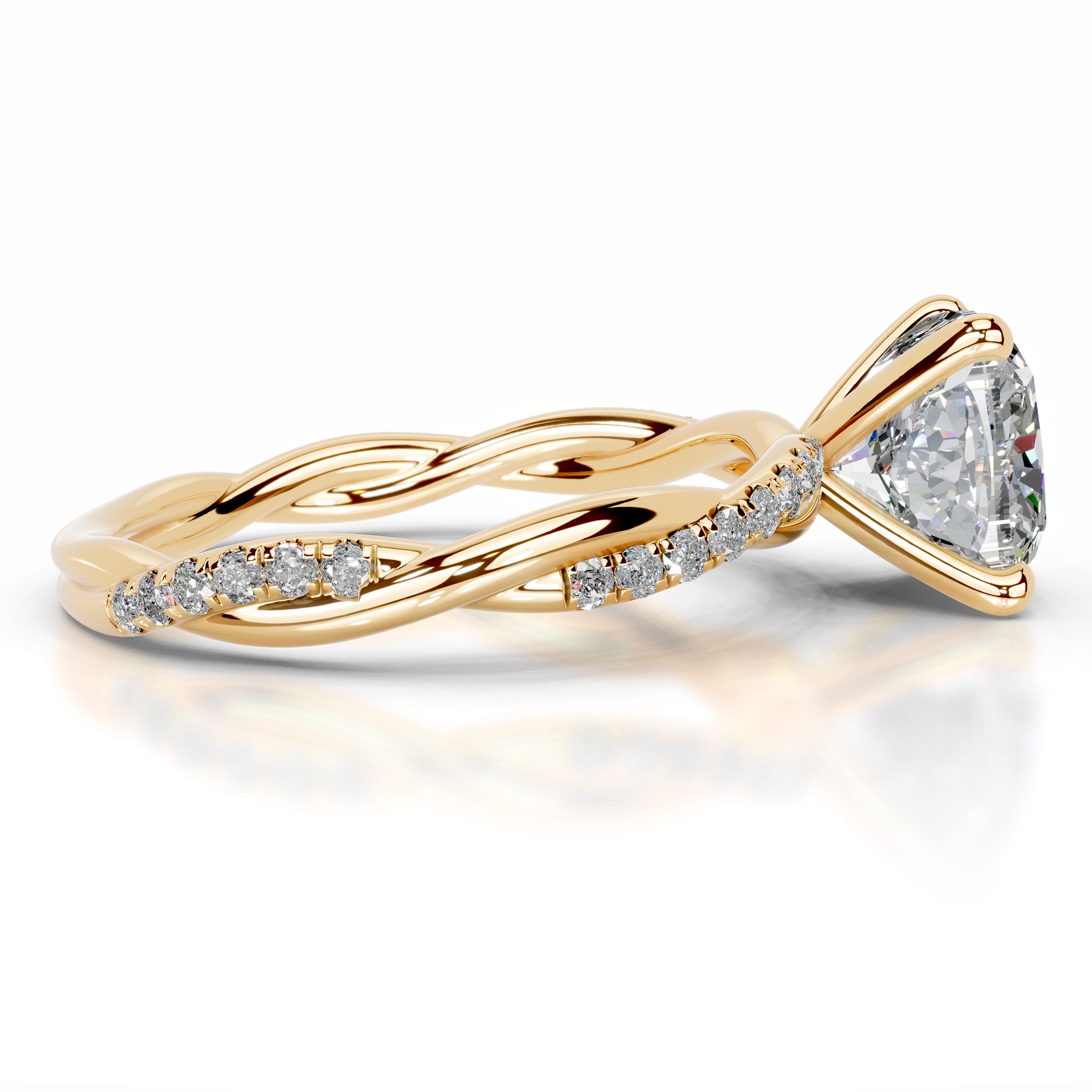 Crystal Moissanite & Diamonds Ring - 18K Yellow Gold、mySite、hinf8tx79