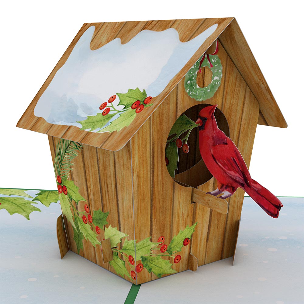 Holiday Cardinal Birdhouse Pop-Up Card、mySite、solidvoid
