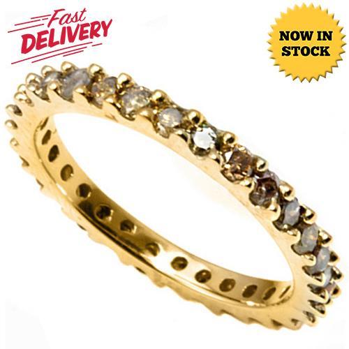 Chocolate Diamond Eternity Ring in 14K Yellow Gold-Stunning!、mySite、g9winljtr