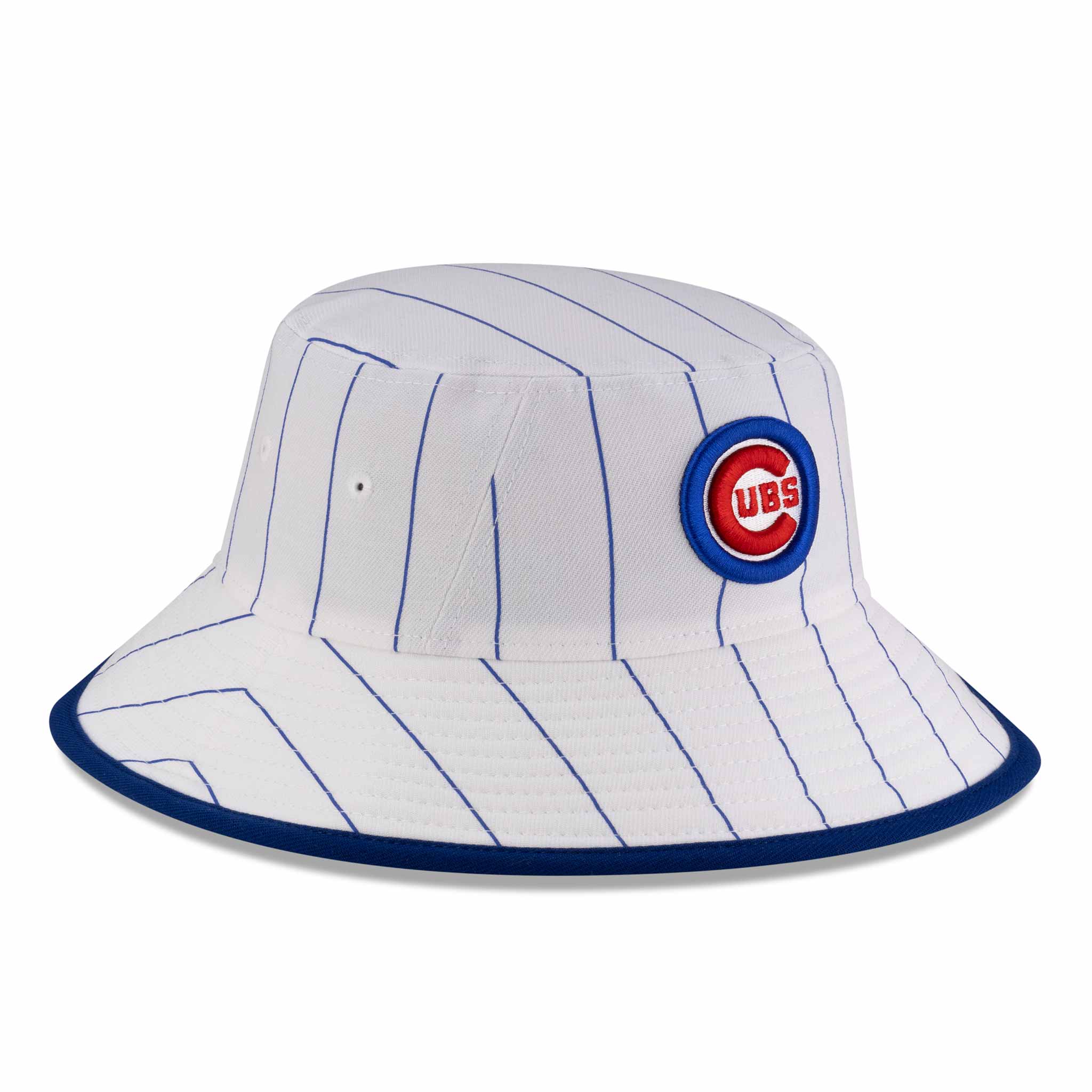 Chicago Cubs New Era White Pinstripe Bullsey Bucket Cap、mySite、vikingsvslions