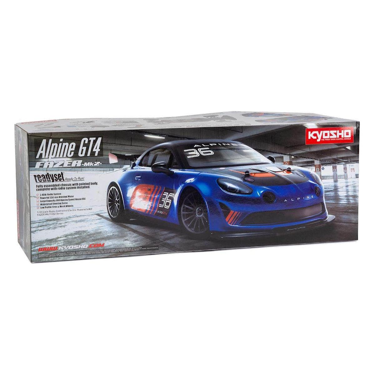  KYO34423, Kyosho EP Fazer Mk2 Alpine GT4 ReadySet 1/10 Electric Touring Car w/2.4GHz Radio、mySite、merchandisen