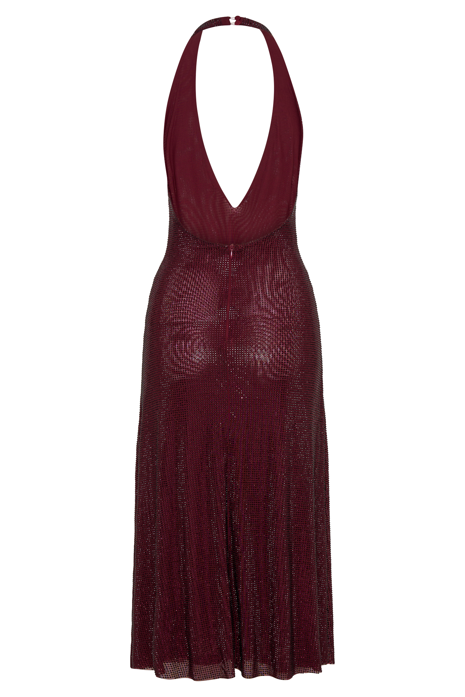 Genie Diamante Halter Midi Dress - Mahogany、mySite、solidvoid