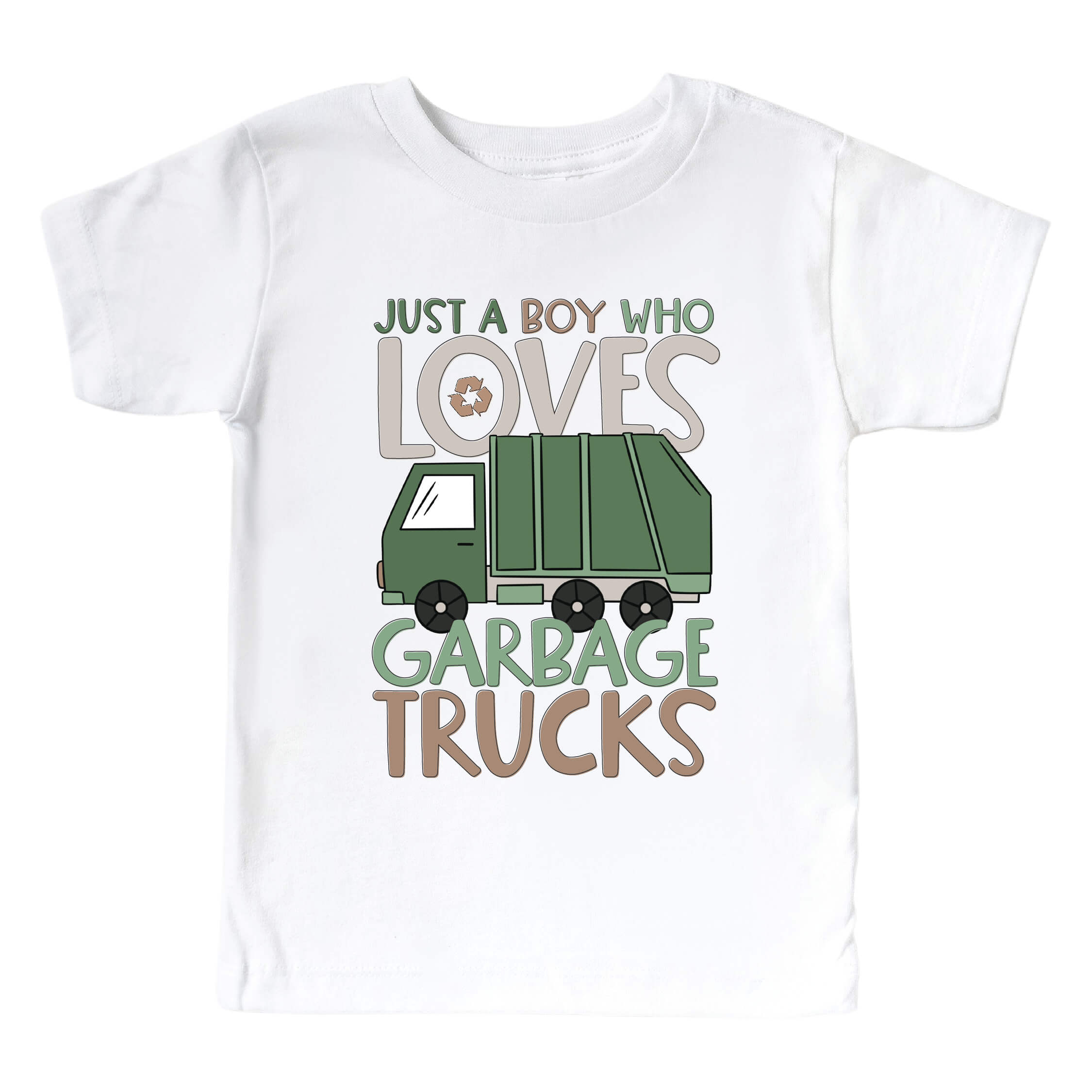  Loves Garbage Trucks Kids Graphic Tee | White、mySite、layawaytickets