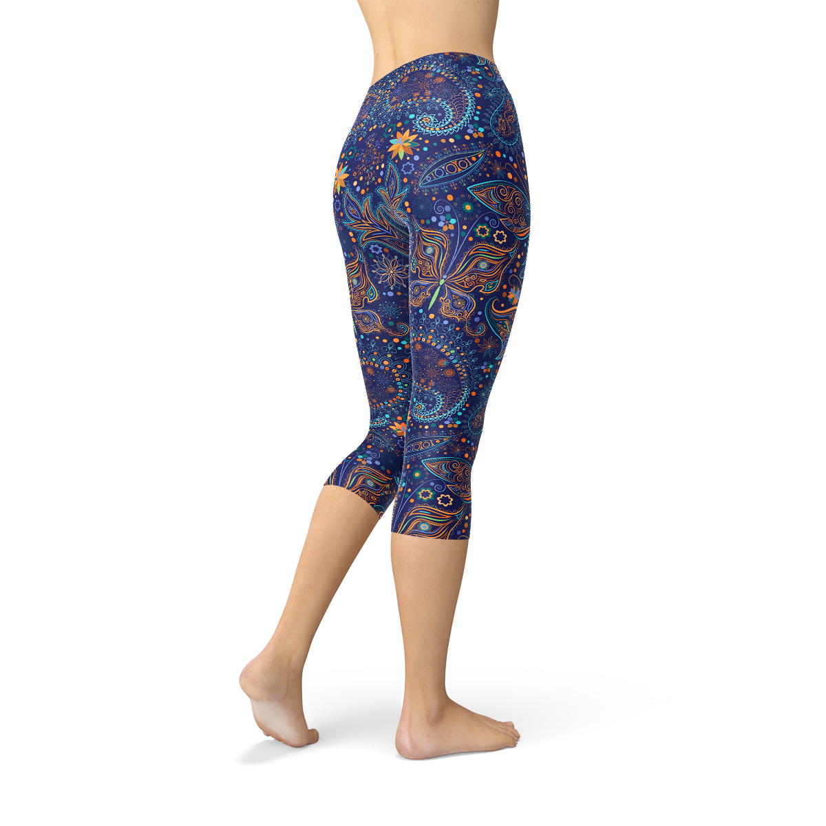Paisley Butterfly Women's Capri Leggings、mySite、camillekostekn