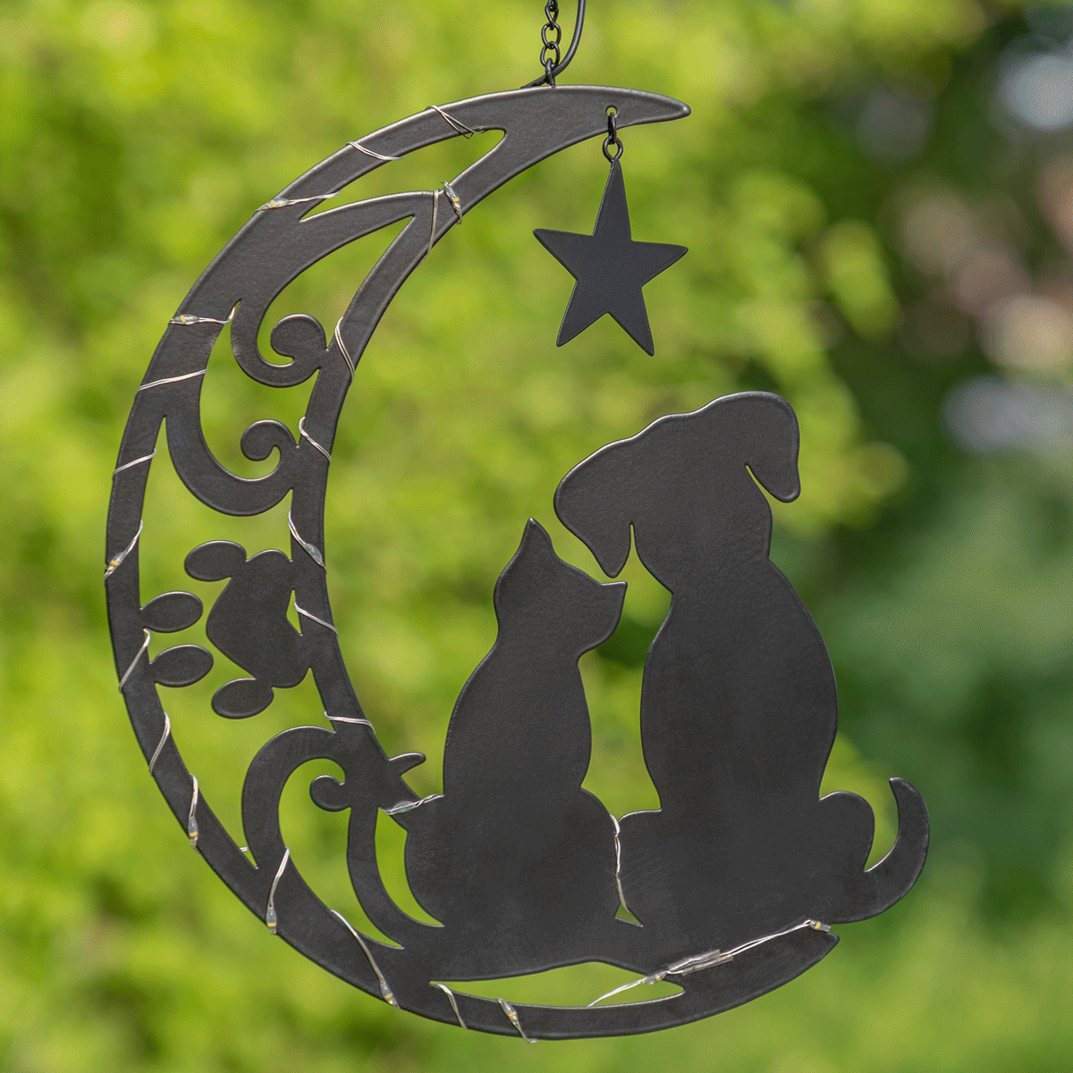 Star Gazing Pets On The Moon Solar Hanging Light、mySite、camillekostekn