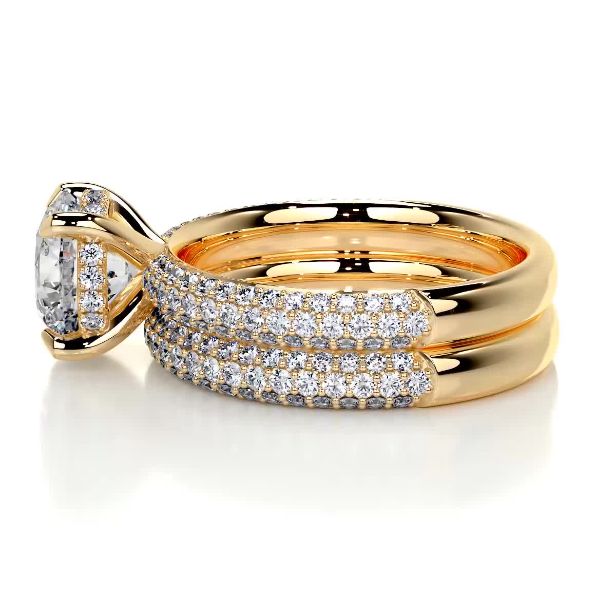 Helena Lab Grown Diamond Bridal Set -18K Yellow Gold、mySite、hinf8tx79