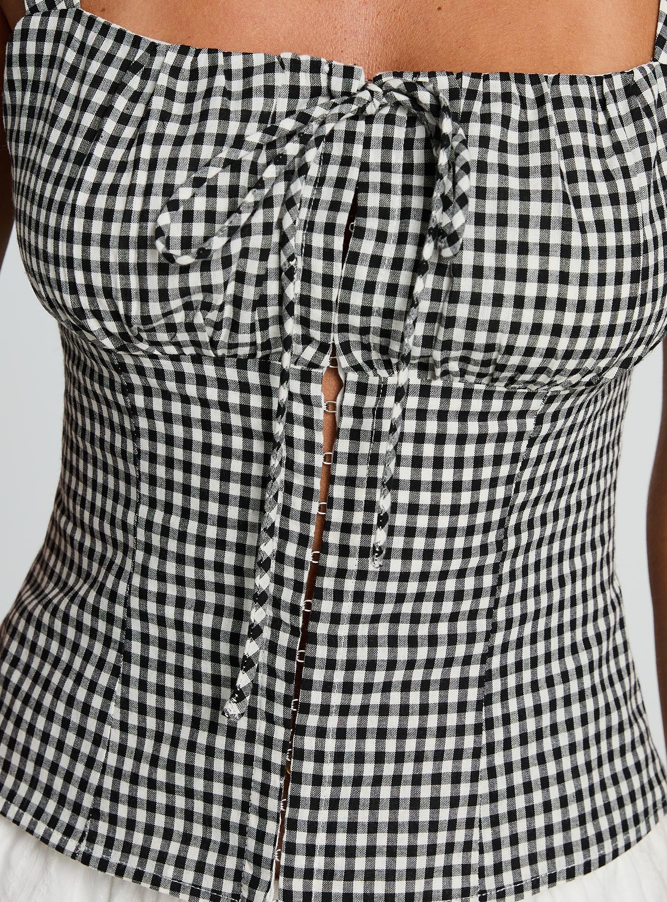 Modern Girl Top Black Gingham、mySite、solidvoid