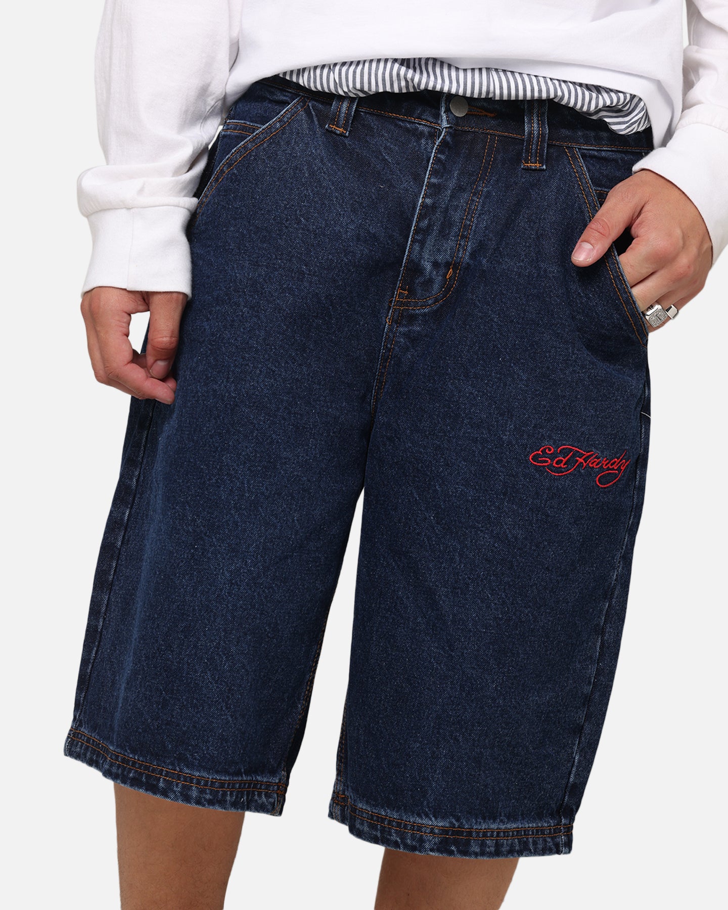 Ed Hardy Brave Hearts Jorts Indigo、mySite、zt4zffjzw