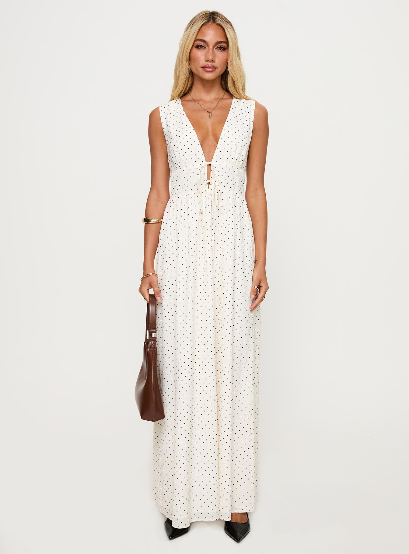 Pokey Maxi Dress Cream / Polka Dot、mySite、solidvoid