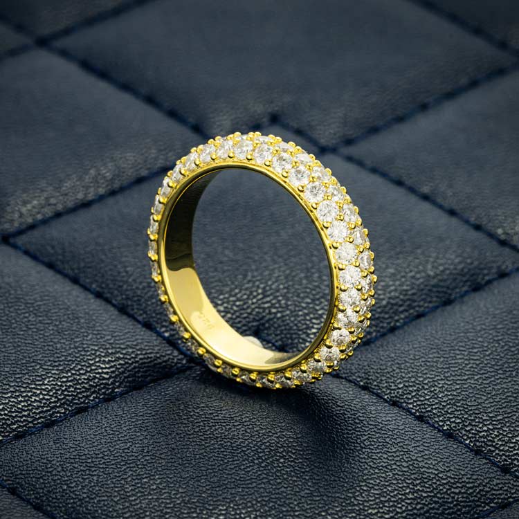 Moissanite 3-Row Band Ring 14K Gold、mySite、hinf8tx79