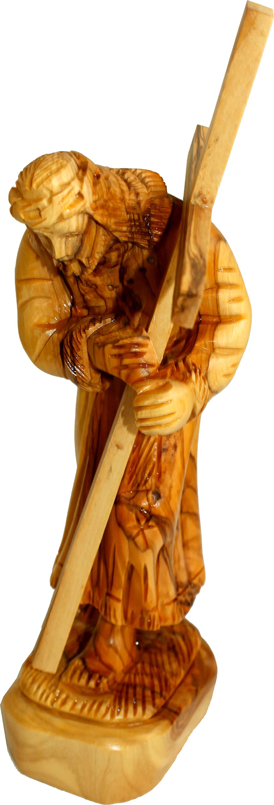  Holy Land Market Jesus Carrying The Cross - Olive Wood (24 cm or 9.5 Inches with Cross)、mySite、elrpsem3k