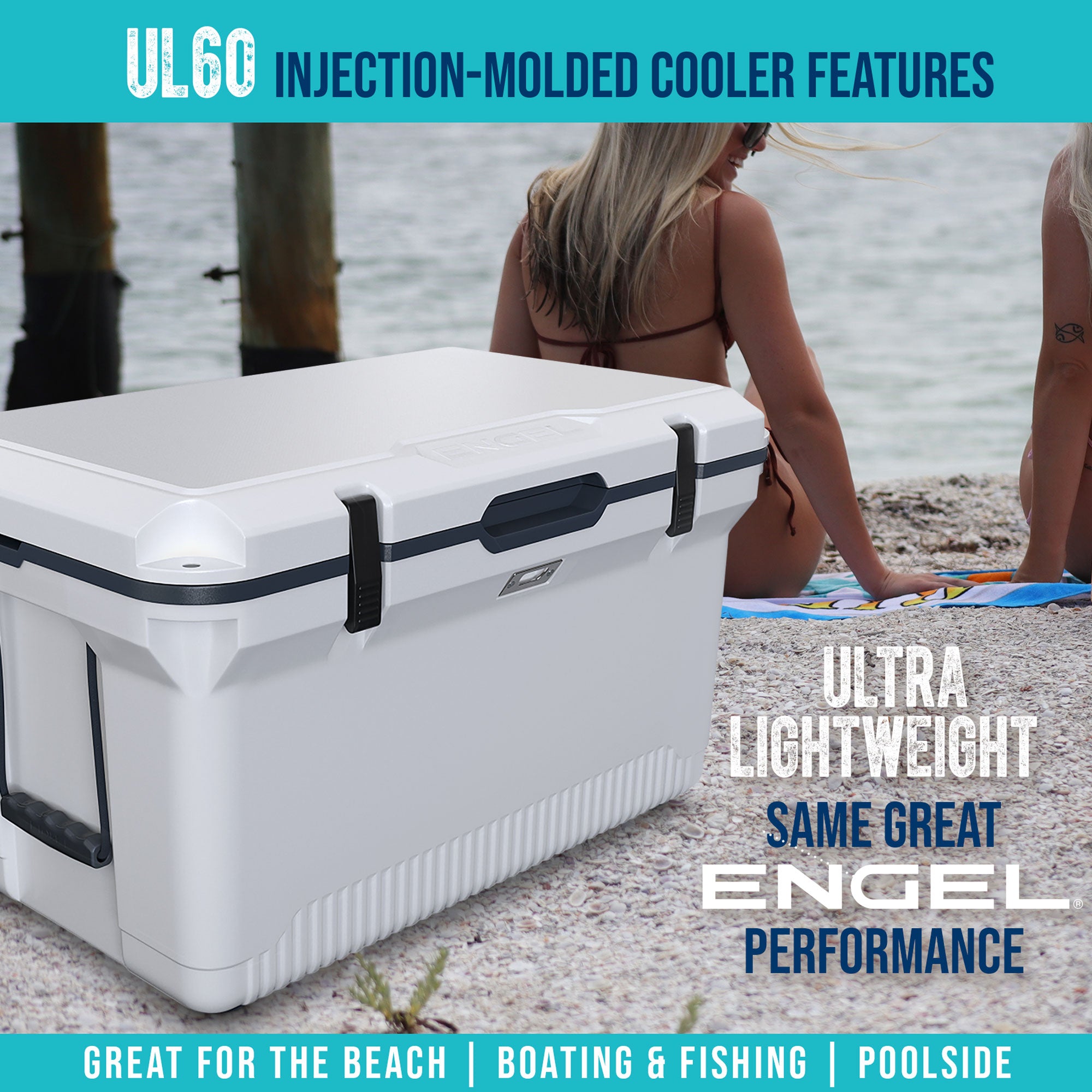 ENGEL 60QT UltraLite Injection-Molded Cooler With Wire Basket and Divider、mySite、noshort