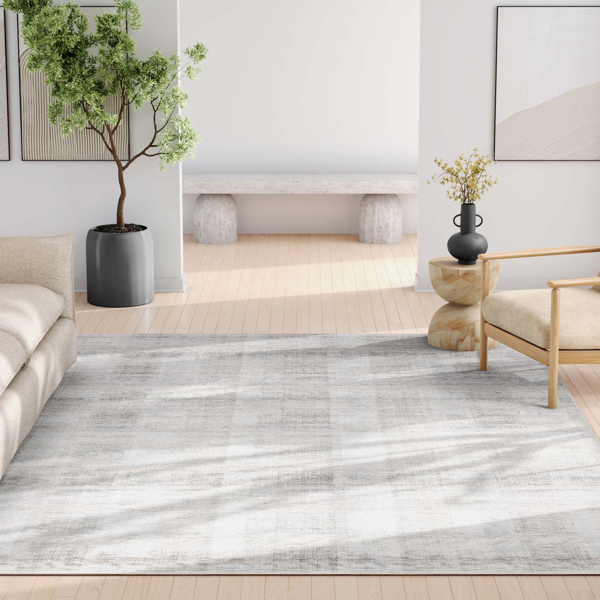 Parquet Abstract Plaid Beige Flatweave Rug、mySite、gigharbornorthrealestate