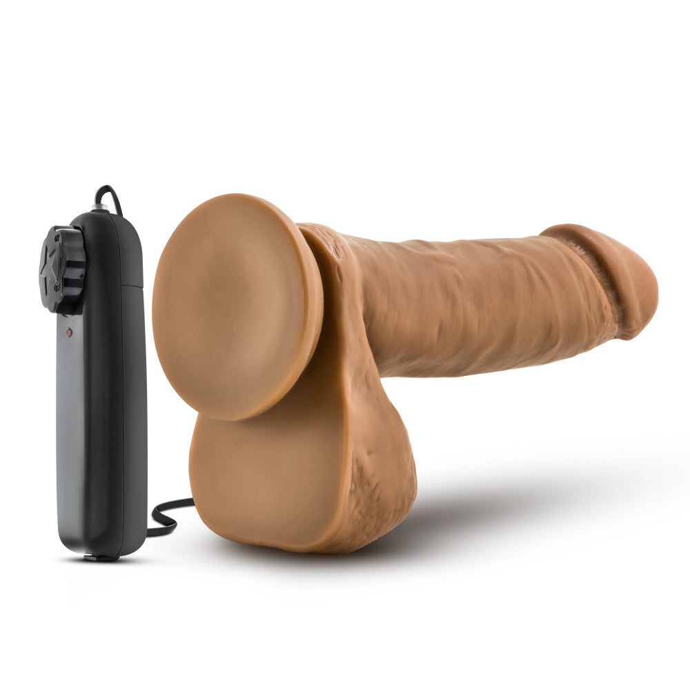 Coverboy™ By Blush® | Soccer Champ Realistic Mocha 8-Inch Long Remote Control Vibrating Dildo With Suction Cup Base、mySite、bottomscart