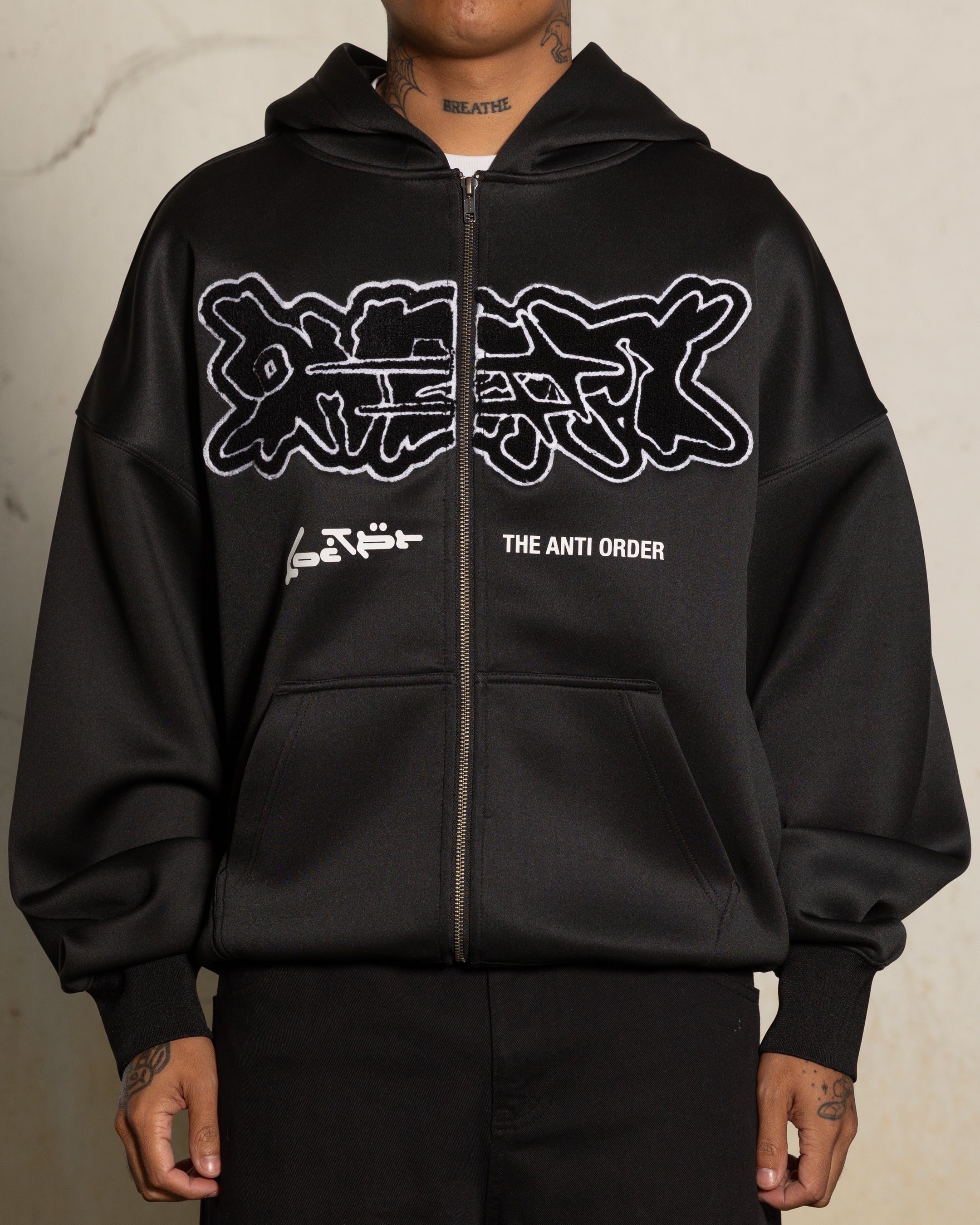 Loiter X The Anti Order Zip Hoodie Black、mySite、zt4zffjzw