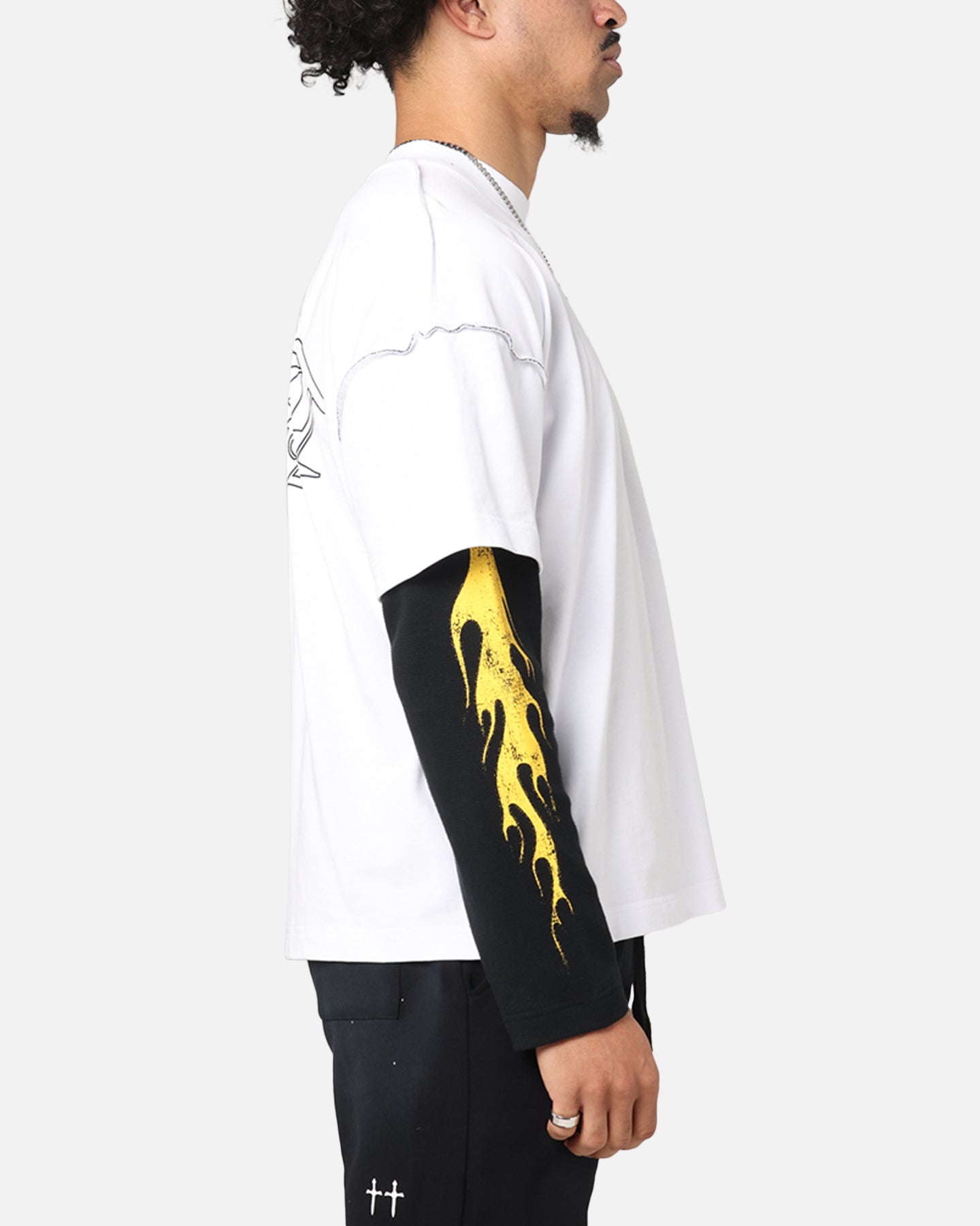 Saint Morta La Flame Long Sleeve T-Shirt White/Black、mySite、zt4zffjzw