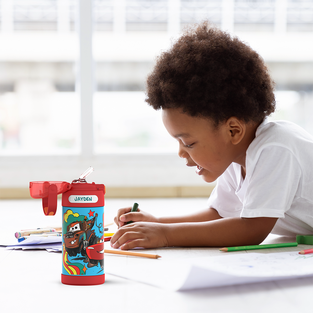 12oz FUNTAINER® WATER BOTTLE DISNEY AND PIXAR CARS、mySite、noshort