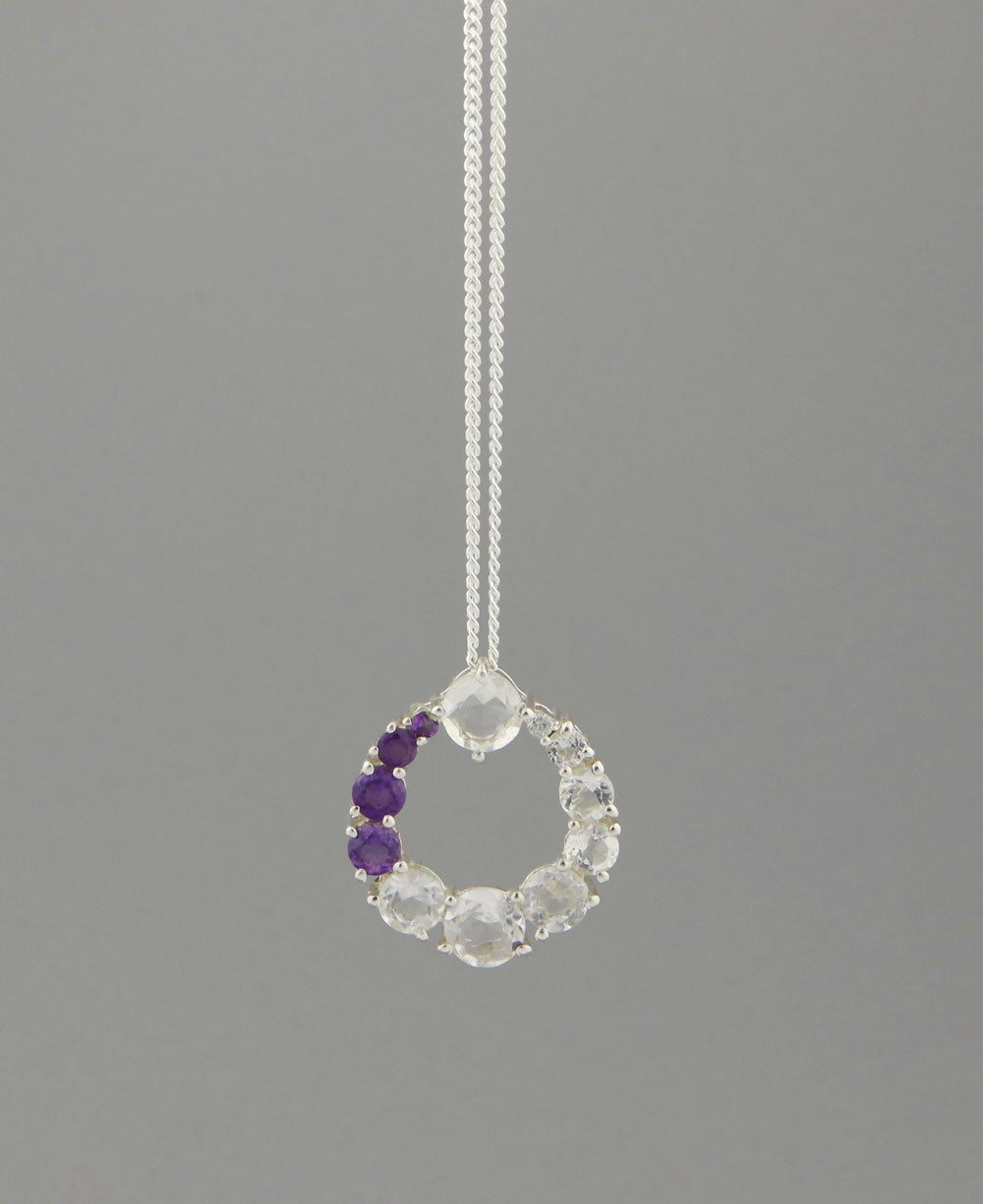 Amethyst and Clear Quartz Sterling Pendant Necklaces、mySite、topwebapps