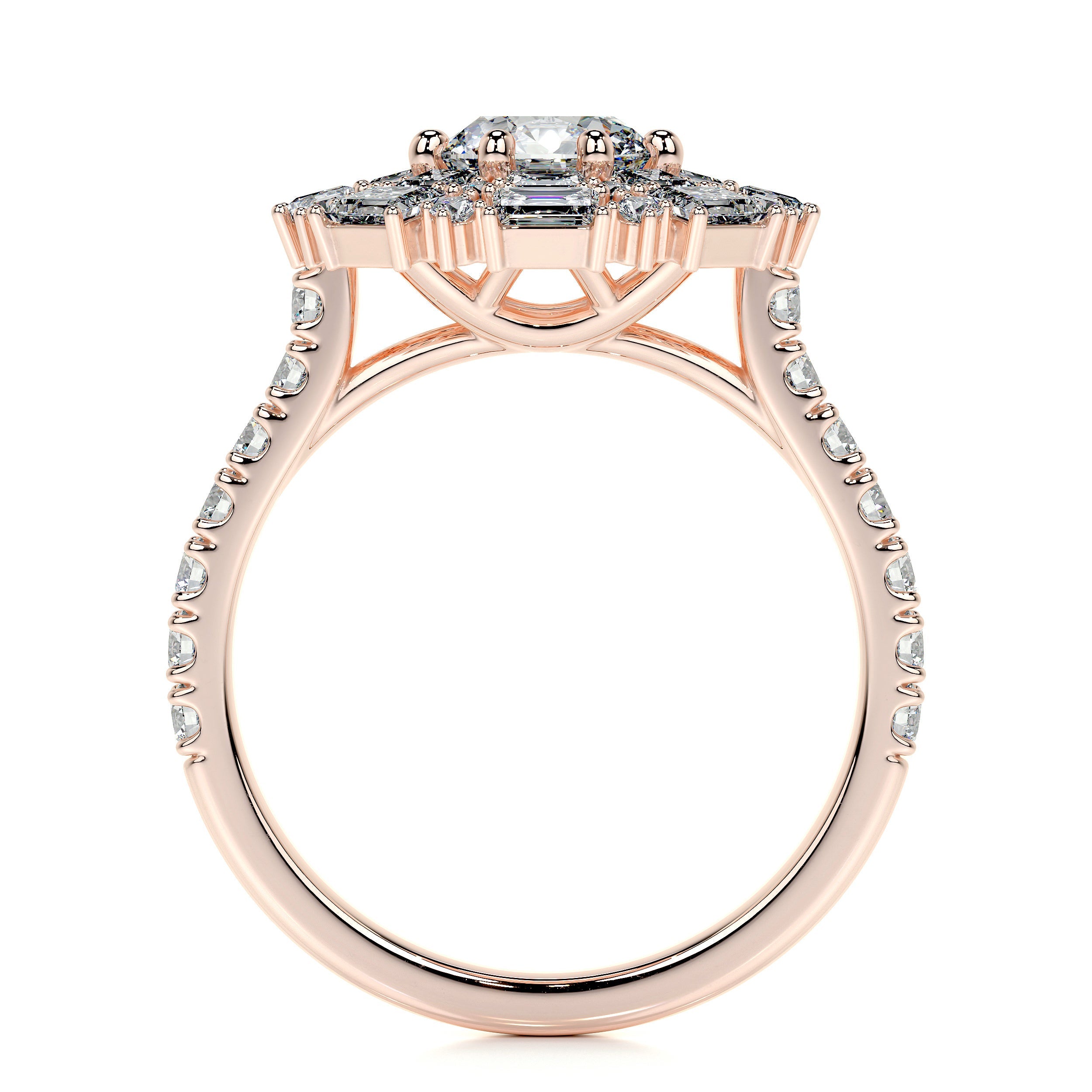 Snowflake Lab Grown Diamond Ring -14K Rose Gold、mySite、hinf8tx79