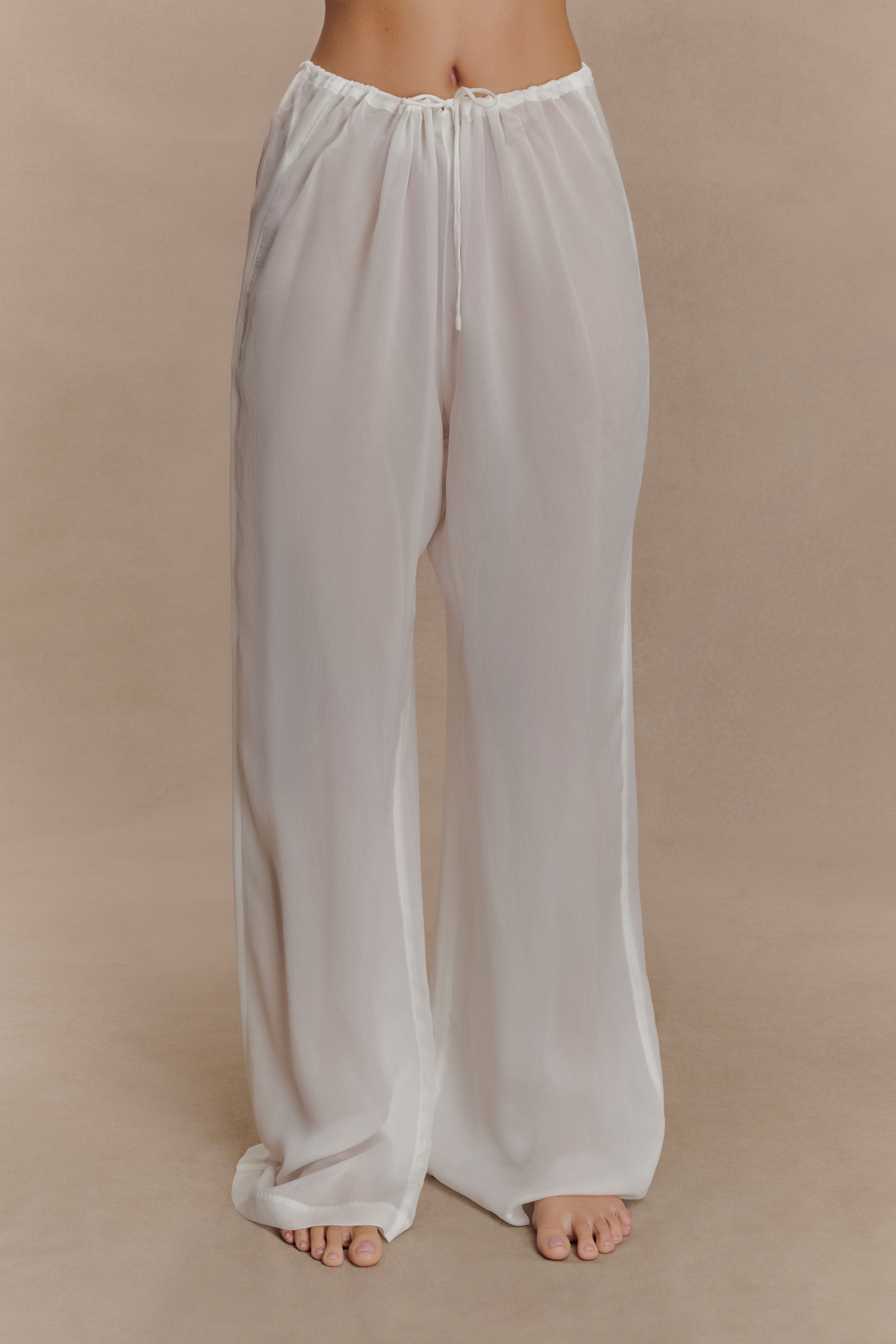 Tonya Sheer Straight Leg Pant - Ivory、mySite、solidvoid