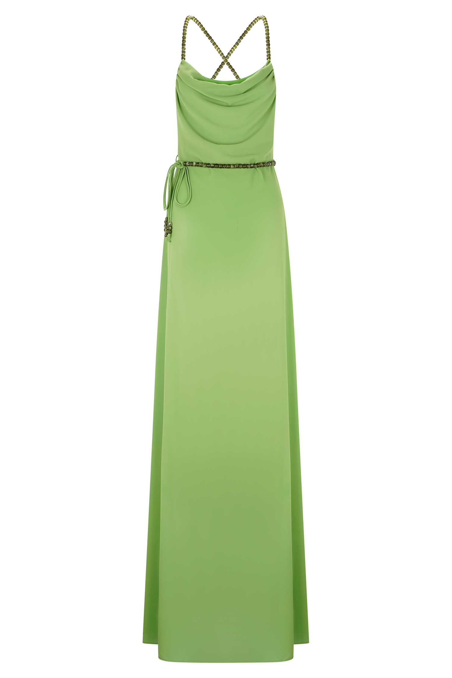 Elaine Chiffon Beaded Maxi Dress - Green、mySite、solidvoid