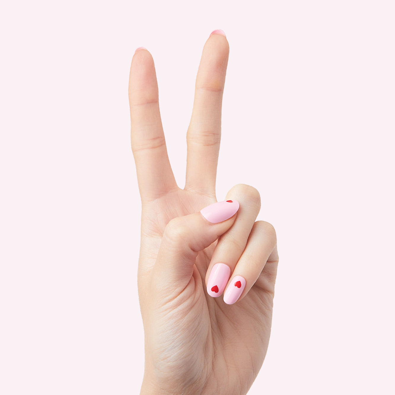 Pink Perfect Heart - Press-On | Round | Short、mySite、solidvoid