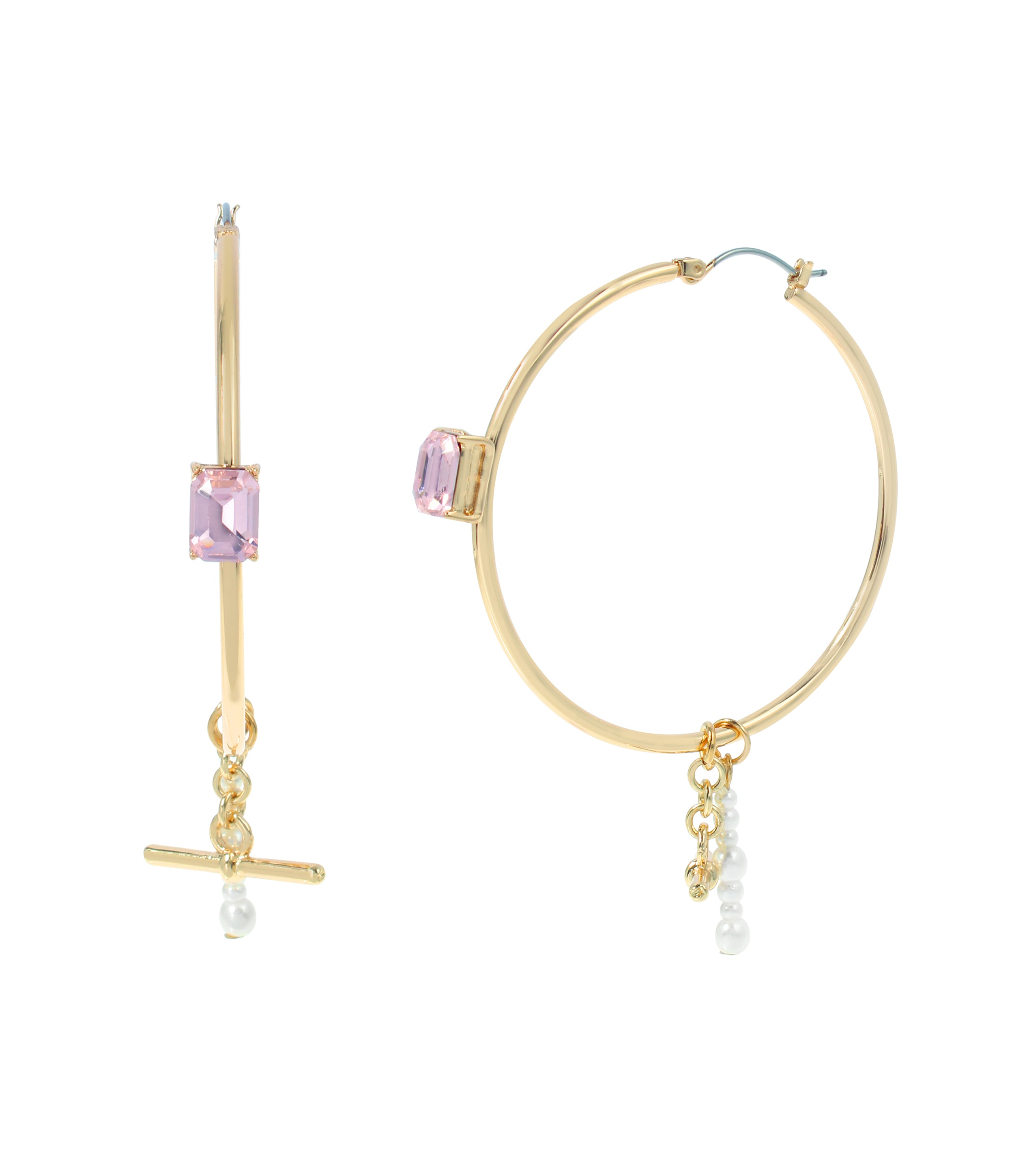 CRYSTAL HOOP EARRINGS IVORY PEARL、mySite、dreamappss