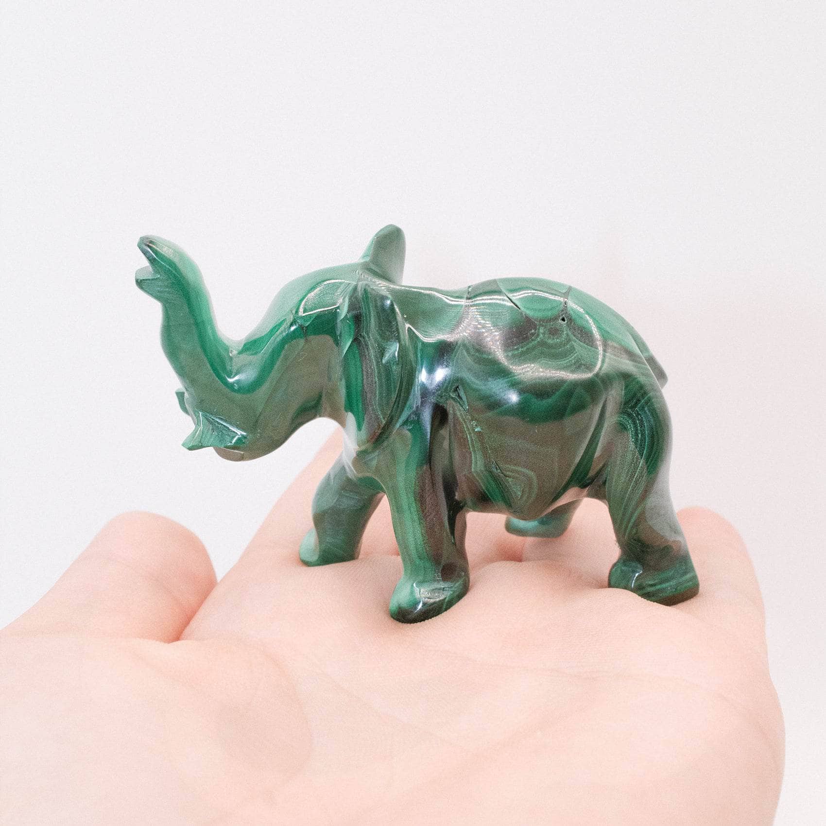 Genuine Malachite Elephants - Hand Carved - 1 of a Kind、mySite、hinf8tx79