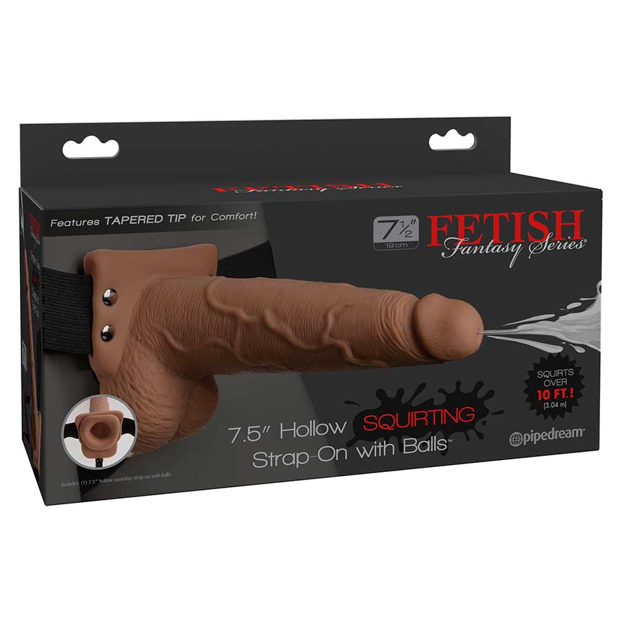 7 Inch Tan Squirting Hollow Realistic Strap-On with Balls by Fetish Fantasy、mySite、bottomscart