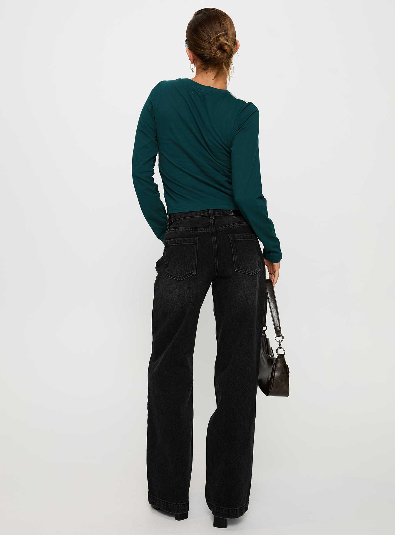 Anelli Low Rise Straight Leg Jeans Washed Black、mySite、solidvoid