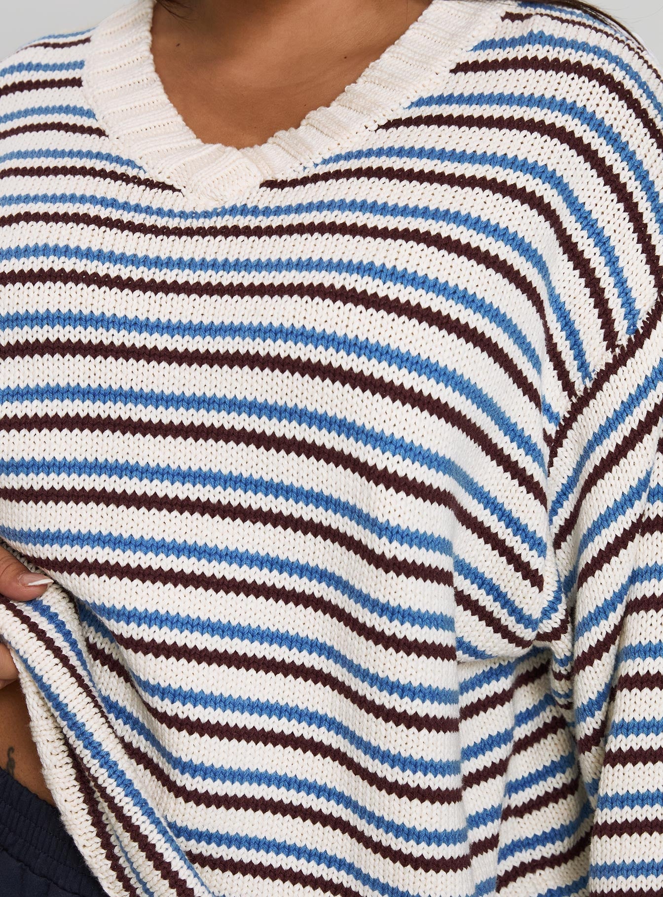 Karolyn Sweater Blue Stripe Curve、mySite、solidvoid