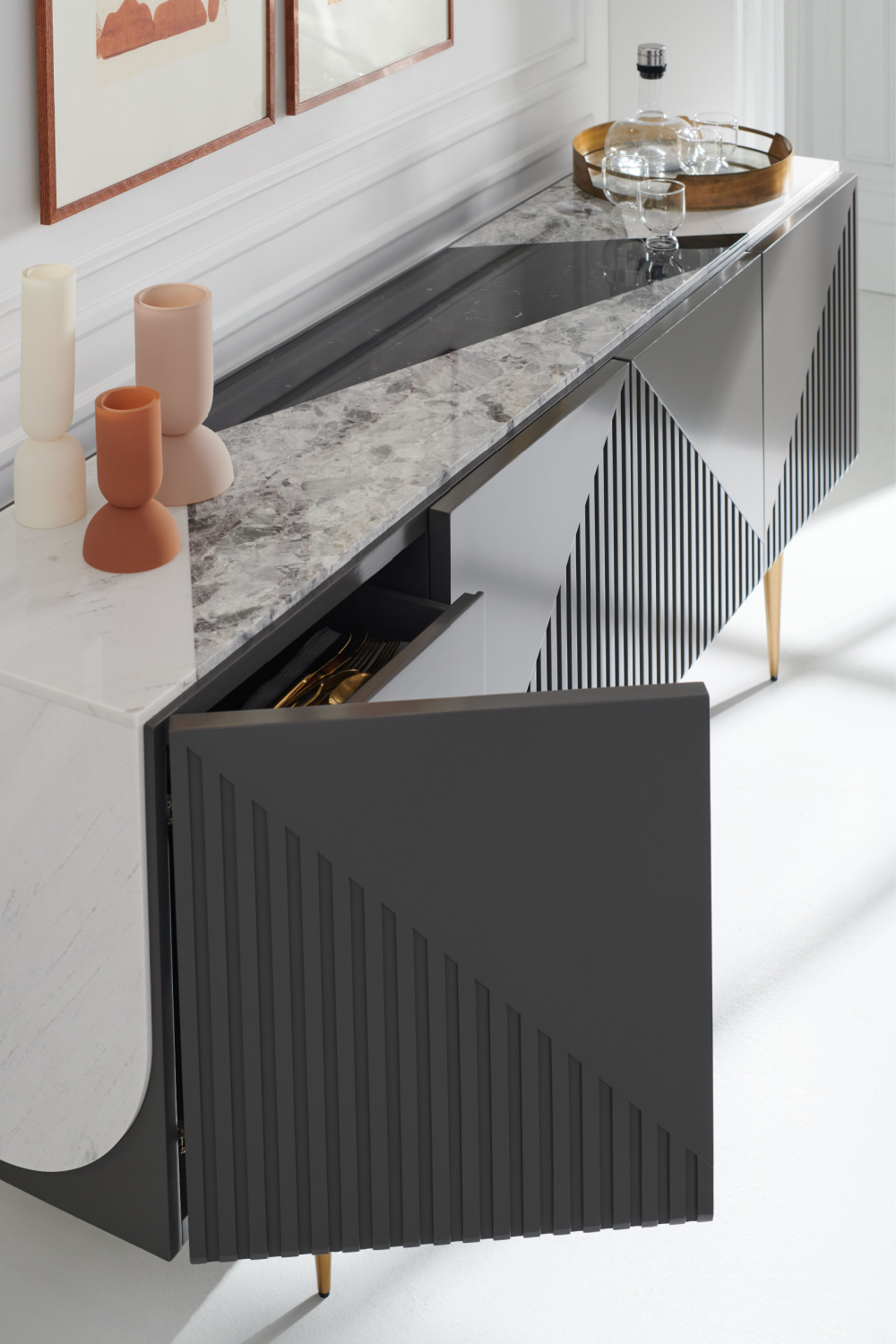 Slatted Modern Sideboard | Caracole Over The Edge、mySite、neckold