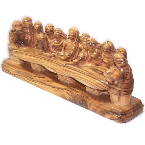  Olive wood Last Supper - one piece modern or abstract design (27x10 cm or 10.5x4 inches )、mySite、elrpsem3k
