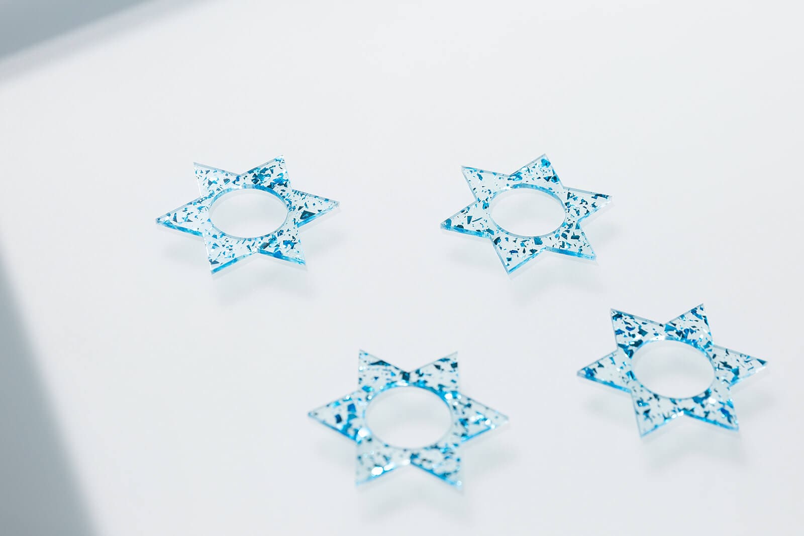Magen David Napkin Rings - Blue Fleck - Set of 4、mySite、topwebapps