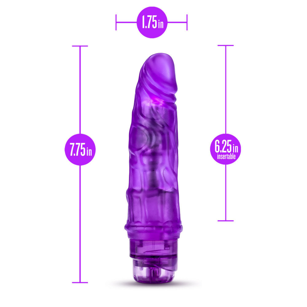 B Yours By Blush® | Vibe #3 Realistic Purple 7.25-Inch Long Vibrating Dildo、mySite、bottomscart