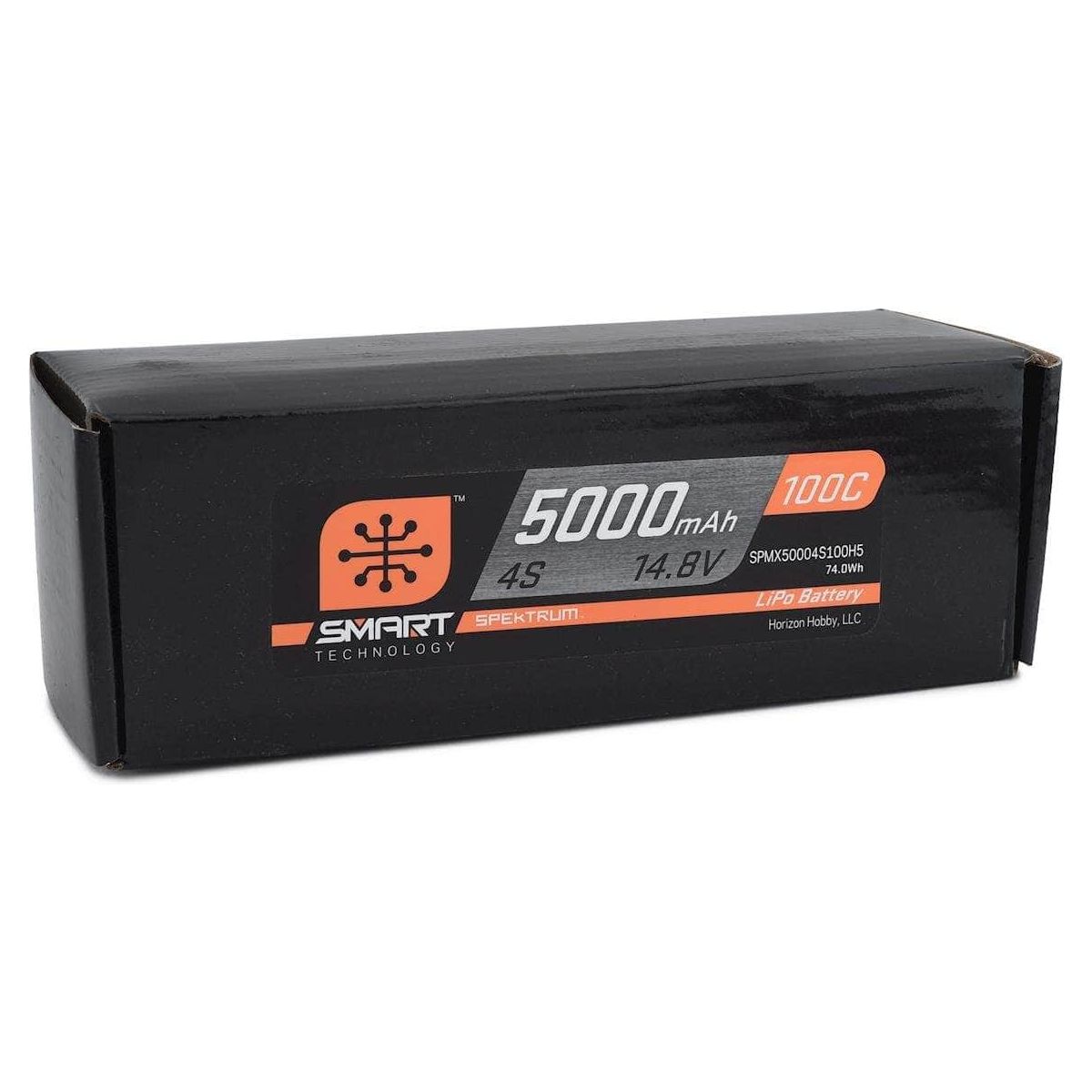 SPMX50004S100H5, Spektrum RC 4S Smart LiPo Hard Case 100C Battery Pack w/IC5 Connector (14.8V/5000mAh)、mySite、merchandisen