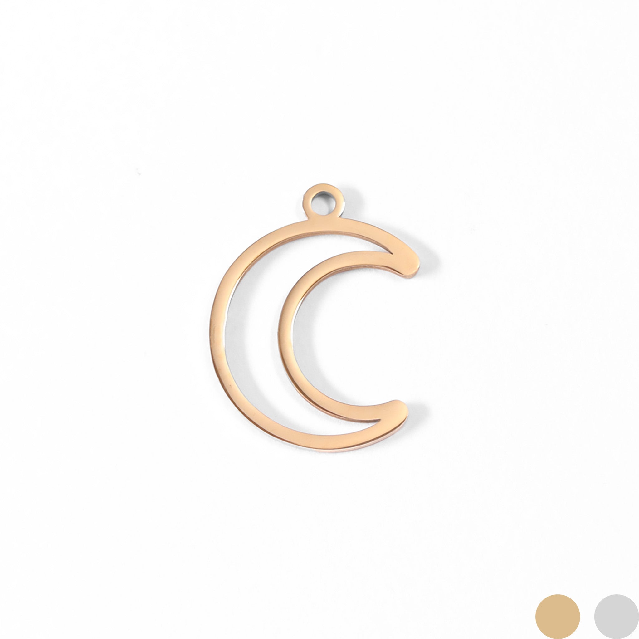 18K Gold PVD Stainless Steel Crescent Moon Charm / PDL0043、mySite、dreamappss