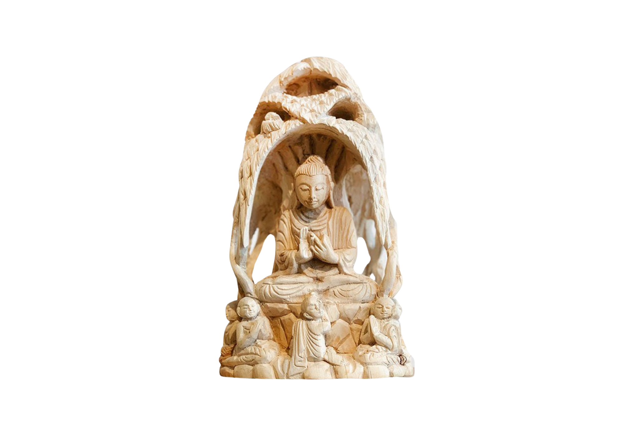 Bodhi Tree Sitting Buddha - Teak Wood (Small, 21.5cm)、mySite、topwebapps