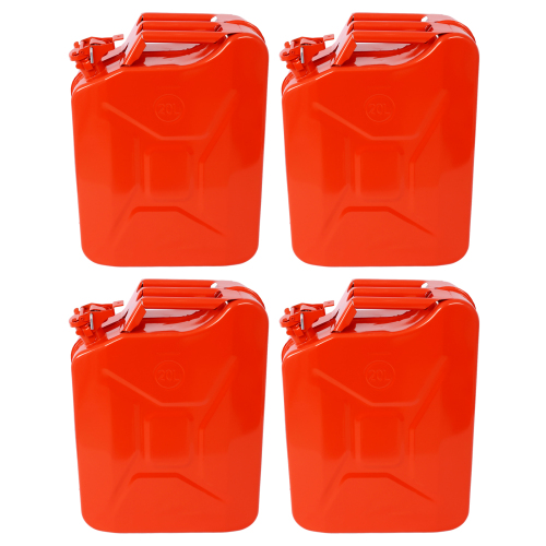 20 Liter (5 Gallon) Jerry Fuel Can with Flexible Spout, Portable Jerry Cans Fuel Tank Steel Fuel Can, Fuels Gasoline Cars, Trucks, Equipment,RED 4pcs/set、、eastwooduniform