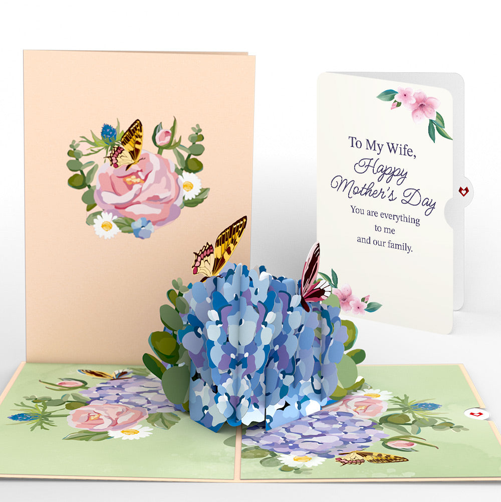 Hydrangea Butterflies Mother's Day Pop-Up Card and Sentiment Set for Wife、mySite、solidvoid