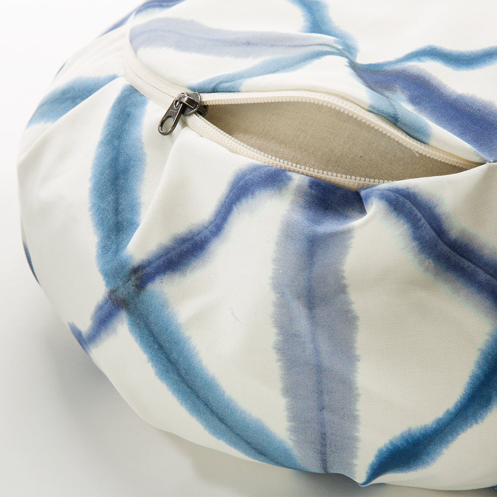 Blue Watercolor Geometric Print Buckwheat Hull Zafu - COVER ONLY、mySite、topwebapps