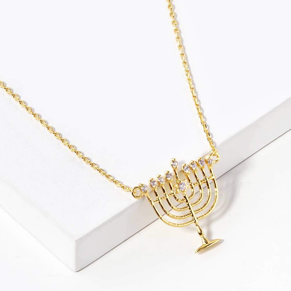 18k Gold-Dipped Menorah Blessing Necklace、mySite、topwebapps