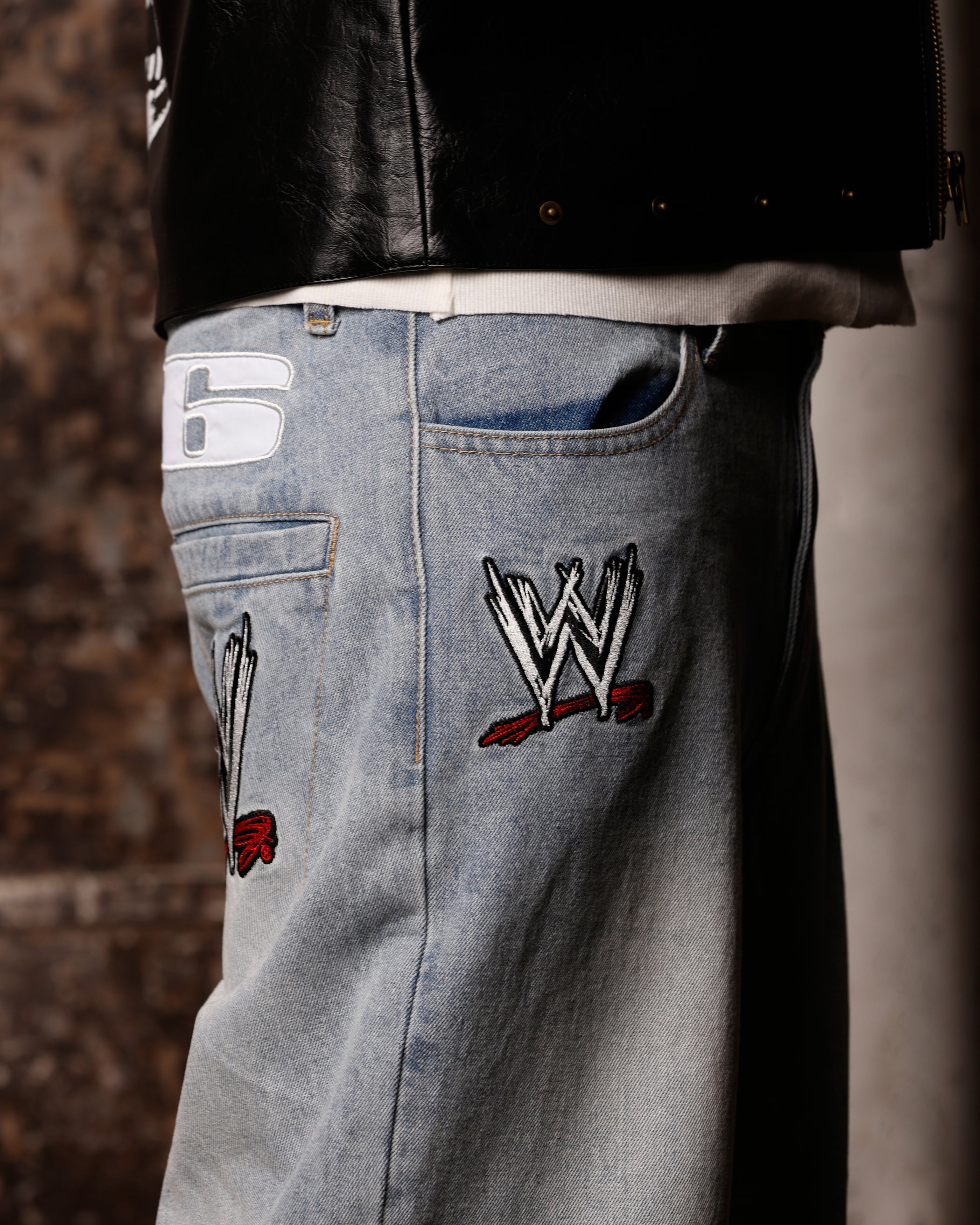 Loiter X WWE Stone Cold Washed Jeans Vintage Blue Wash、mySite、zt4zffjzw