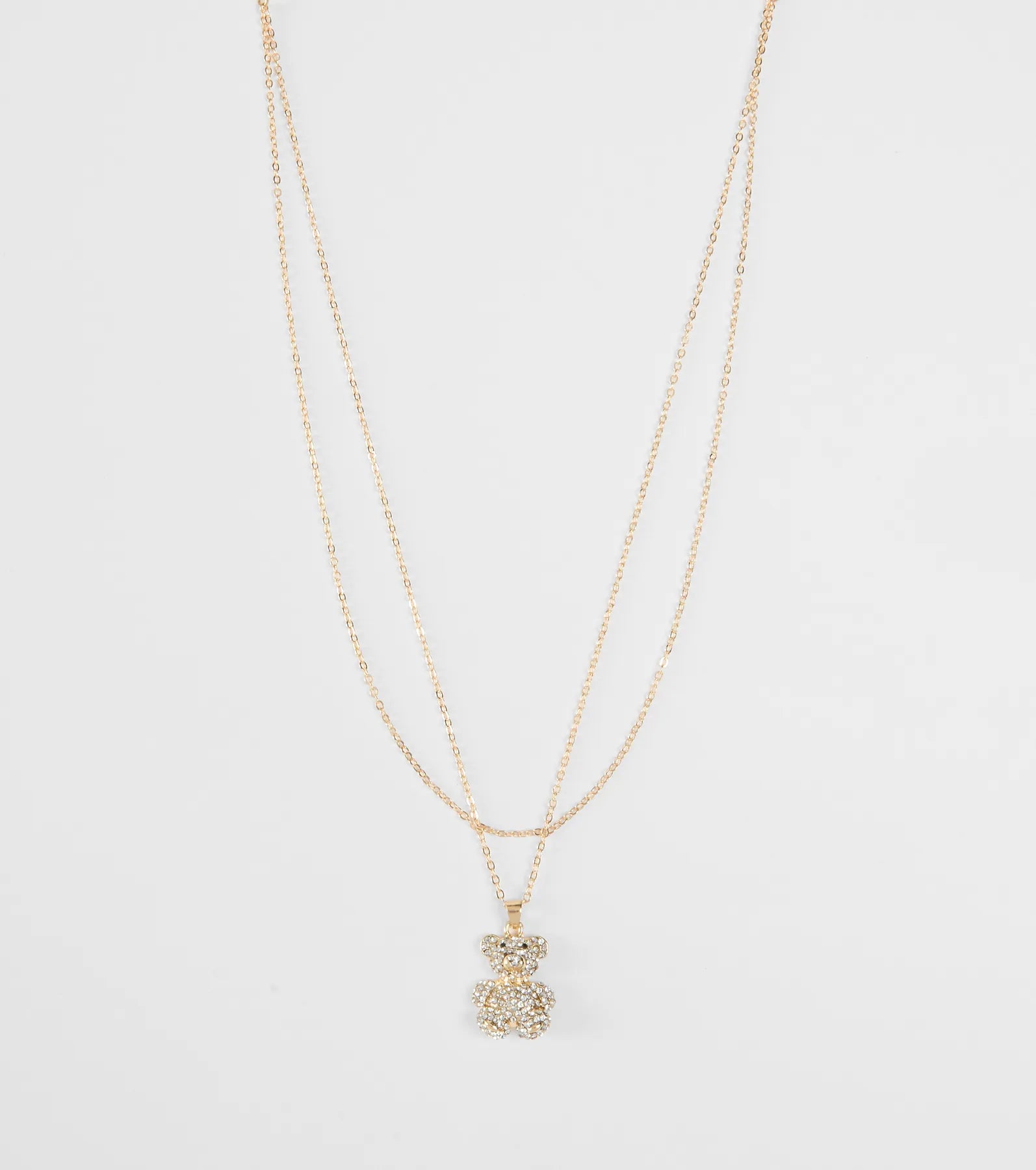  Rhinestone Teddy Bear Charm Necklace、mySite、justintrudeaud