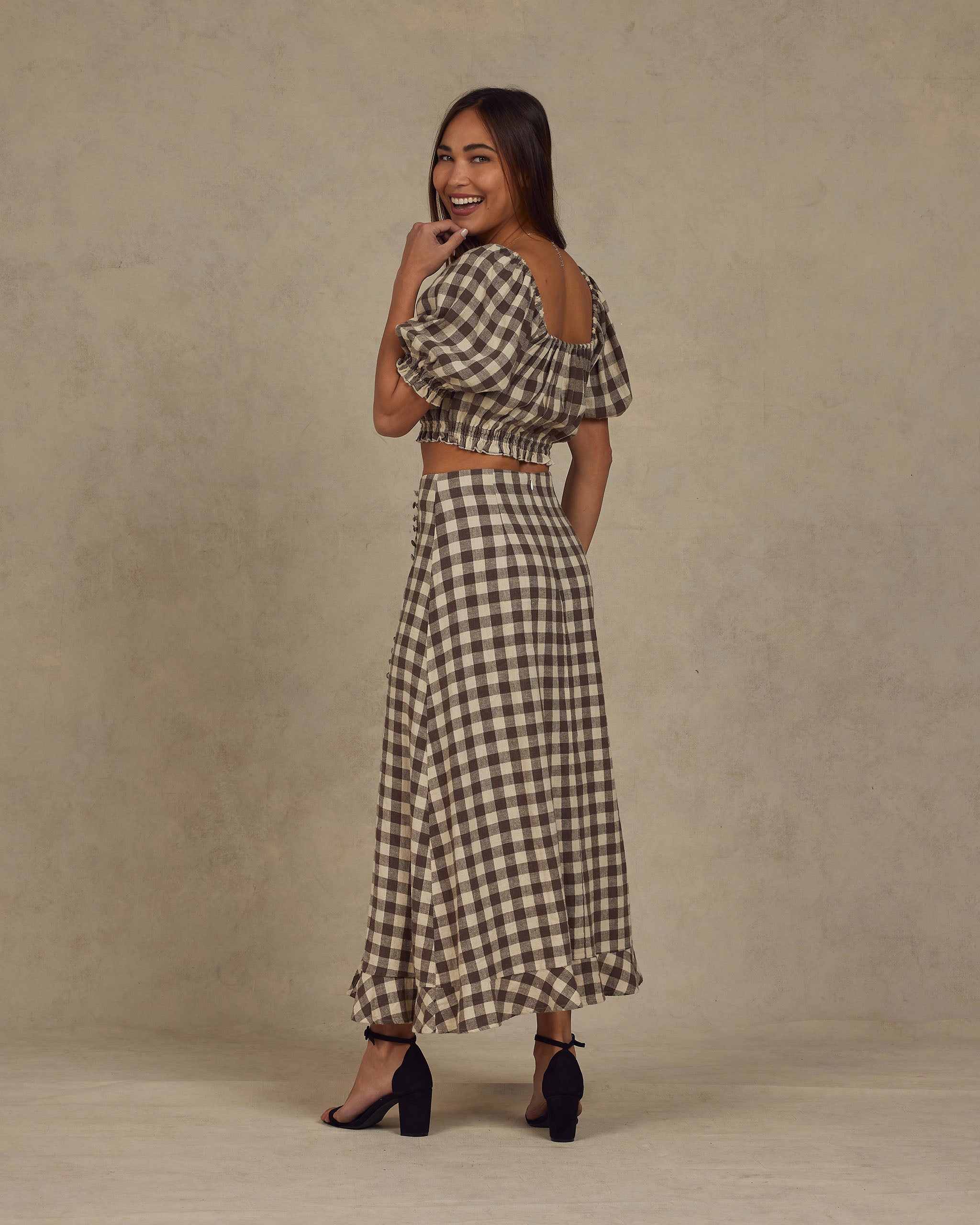  Button Slit Skirt | Charcoal Check、mySite、layawaytickets