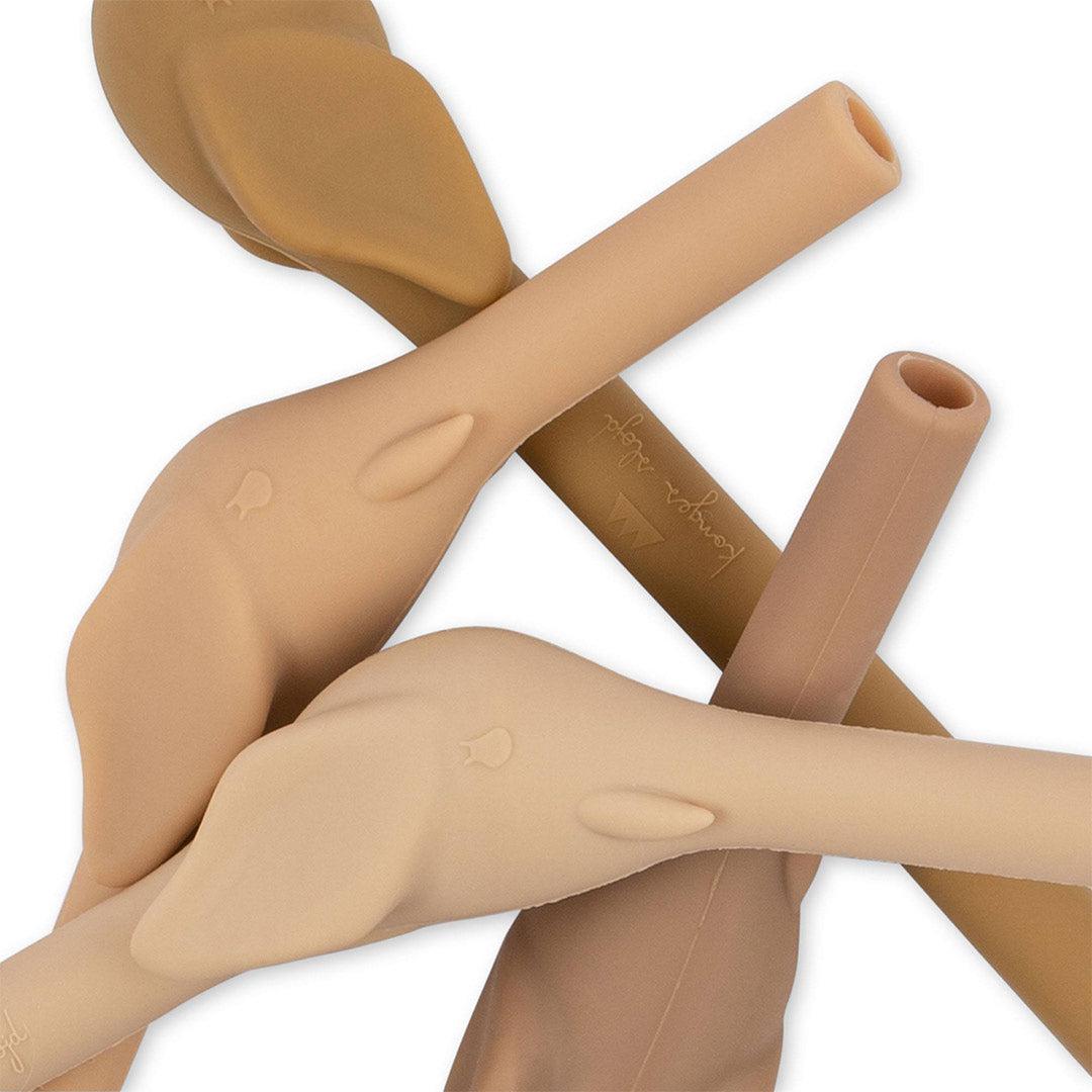  Konges Slojd Silicone Straws - Elephant - Rosesand Mix - 4 Pack、mySite、merchandisen