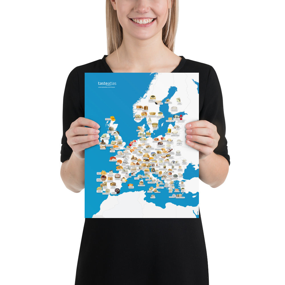 European Cheese Map Poster (in)、mySite、camillekostekn