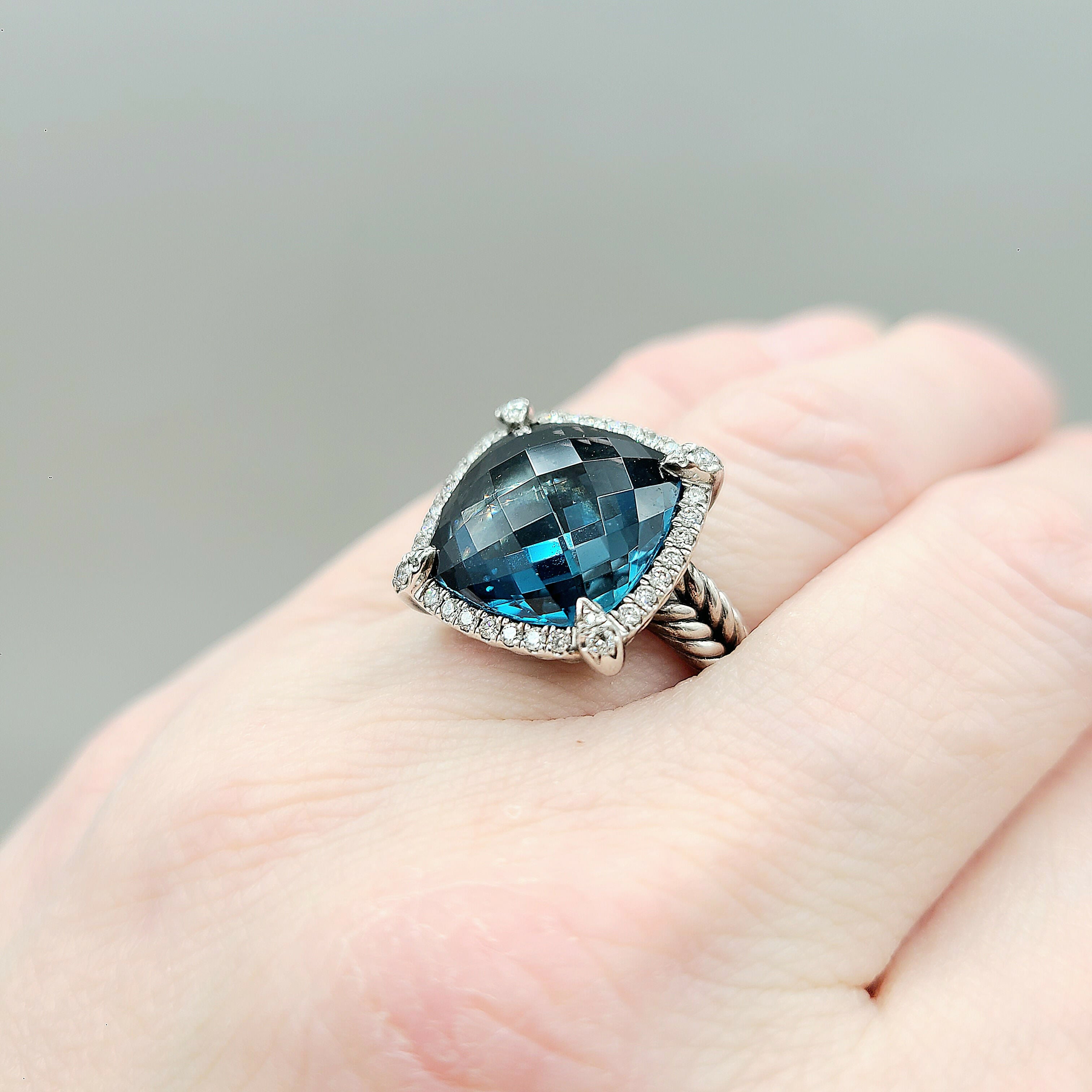 David Yurman Chatelaine Ring Hampton Blue Topaz & Diamond、mySite、hinf8tx79